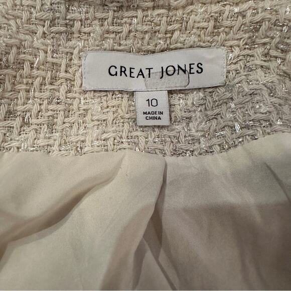 RTR Great Jones Cream Tweed Button Front Tweed Cropped‎ Jacket Sz 10 - Picture 6 of 11